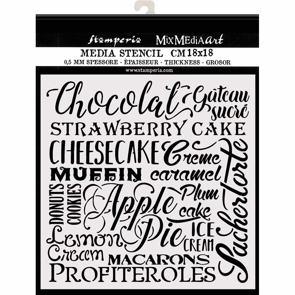Stamperia Thick stencil cm. 18X18  Chocolat