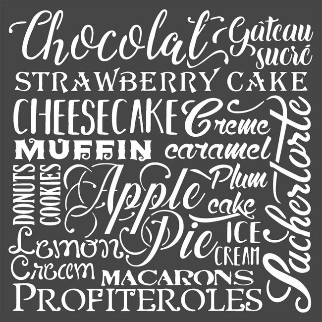 Stamperia Thick stencil cm. 18X18  Chocolat