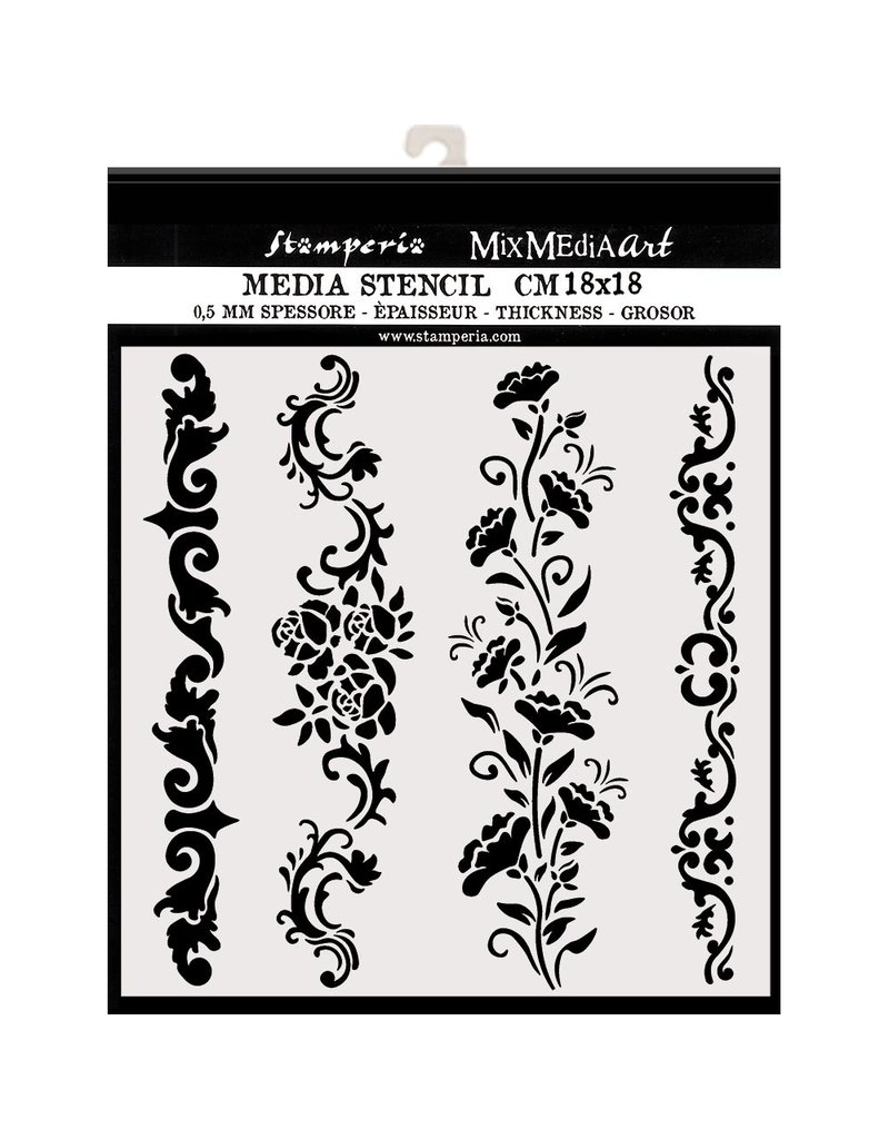 Stamperia Thick stencil cm. 18X18 Borders