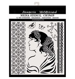 Stamperia Thick stencil cm. 18X18 Lady side