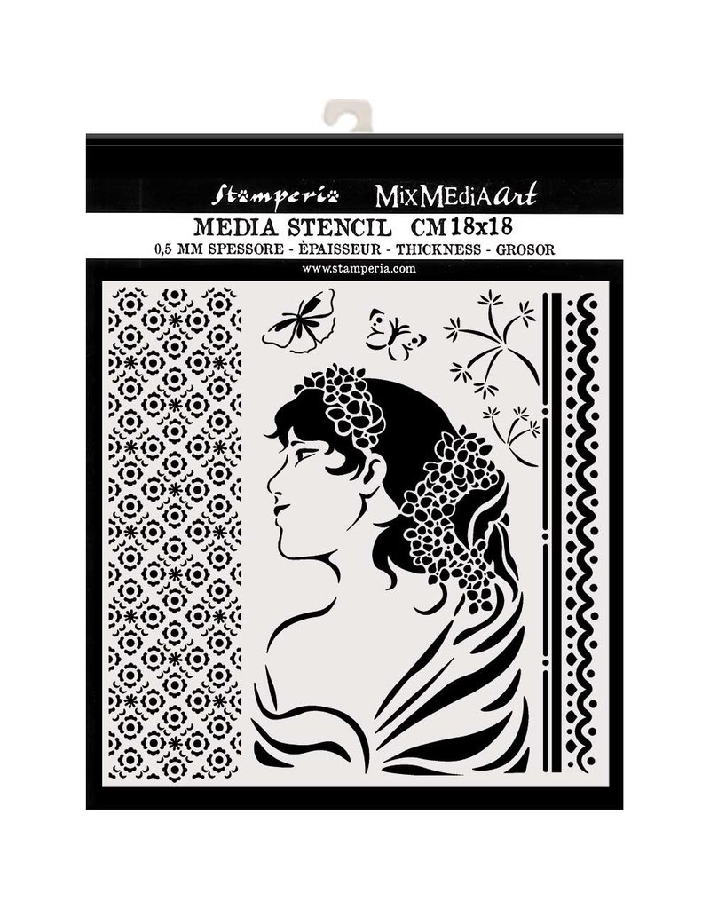 Stamperia Thick stencil cm. 18X18 Lady side