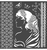 Stamperia Thick stencil cm. 18X18 Lady side