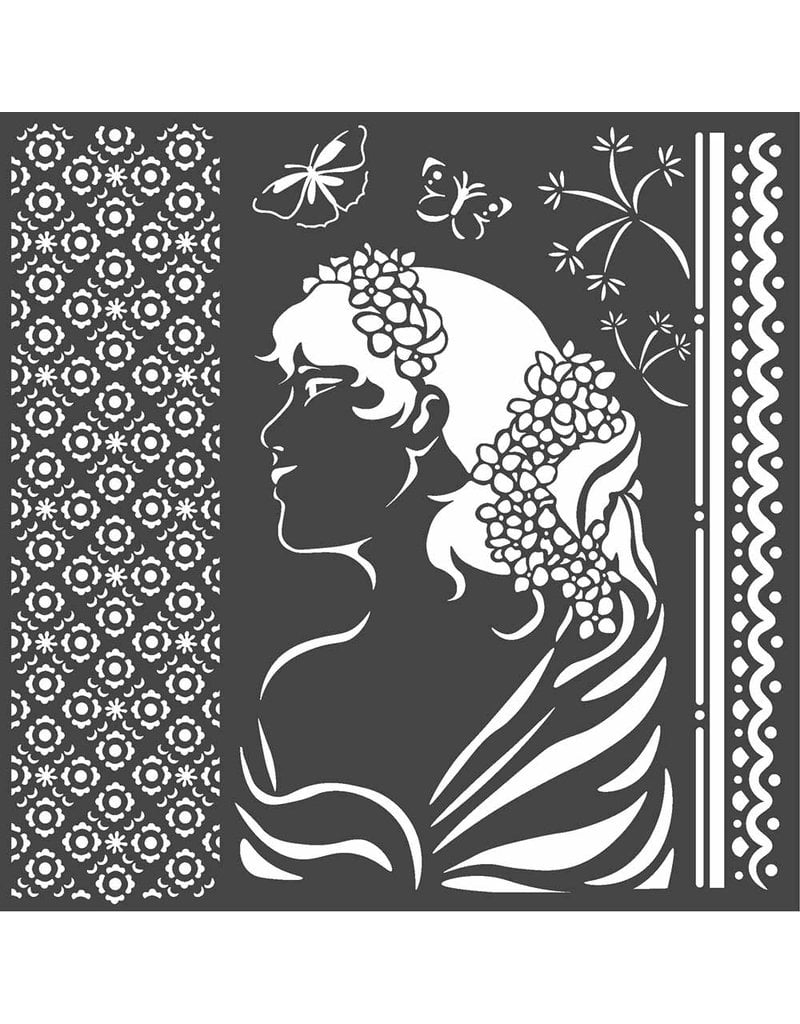 Stamperia Thick stencil cm. 18X18 Lady side