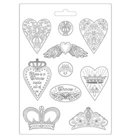 Stamperia Soft Mould A4 - Hearts and crowns