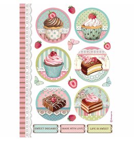 Stamperia A4 Rice paper packed Round mini cakes