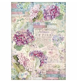 Stamperia A3 Rice paper packed Hortensia