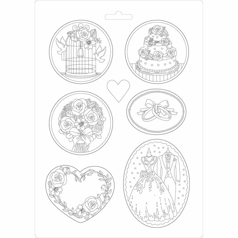 Stamperia Soft Mould A4 - Wedding