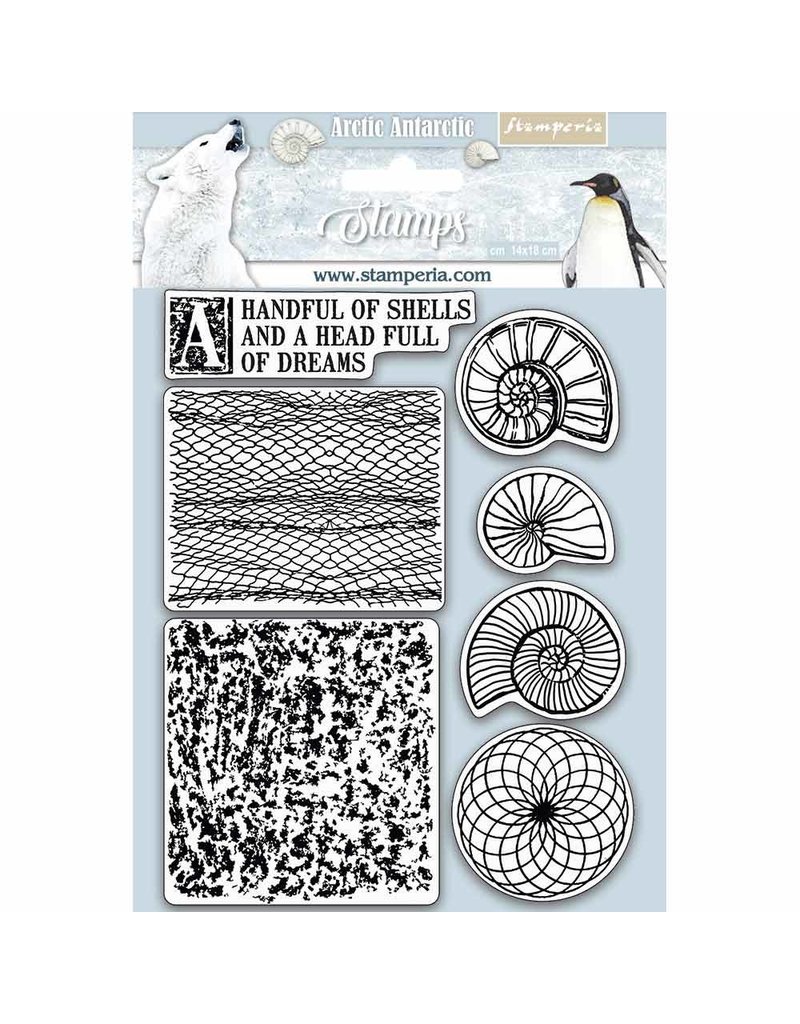 Stamperia HD Natural Rubber Stamp  cm.14x18 Shells