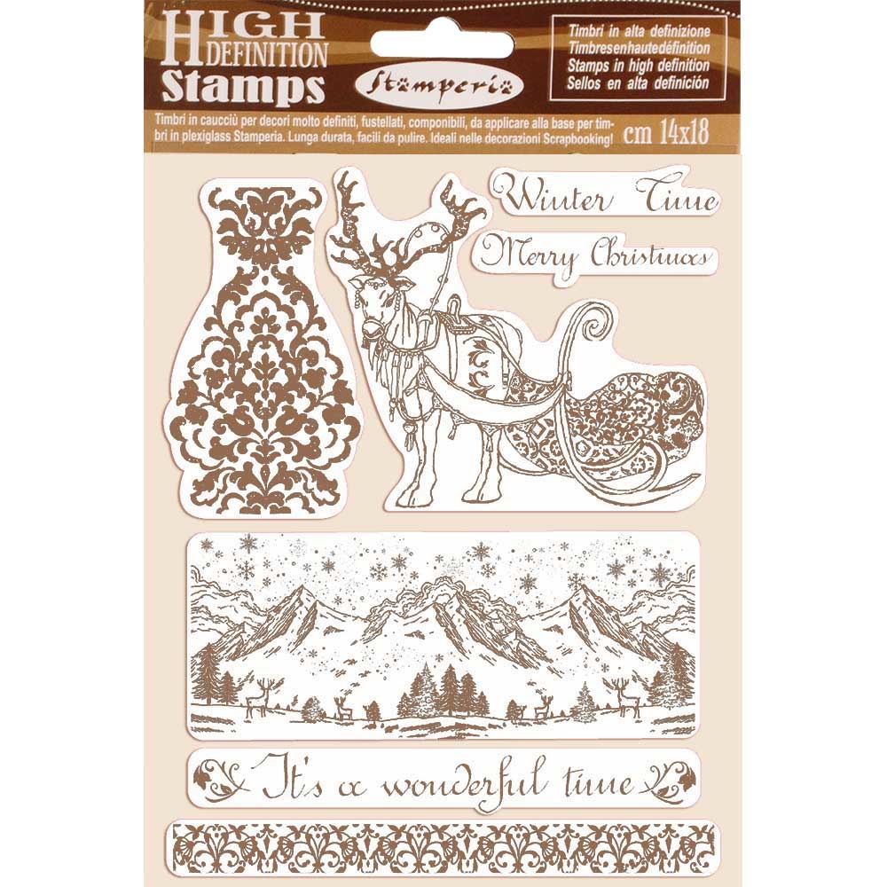 Stamperia HD Natural Rubber Stamp  cm.14x18 Winter Time
