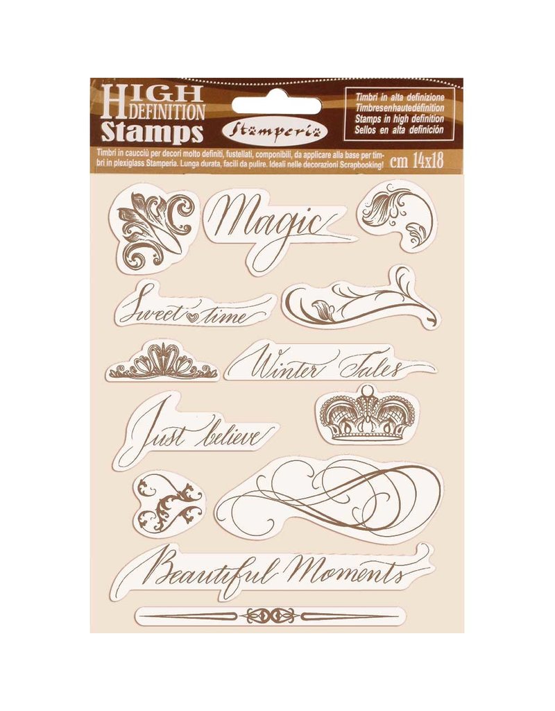 Stamperia HD Natural Rubber Stamp  cm.14x18 Beautiful moments