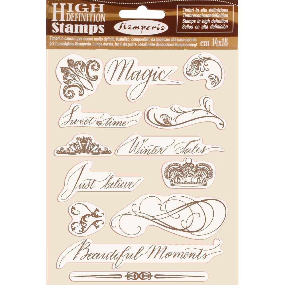 Stamperia HD Natural Rubber Stamp  cm.14x18 Beautiful moments