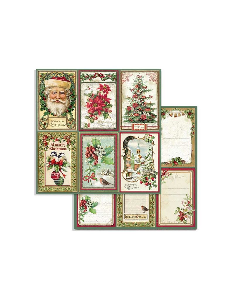 Stamperia Block 10 Sheets 20.3X20.3  (8"X8") Double Face Classic Christmas