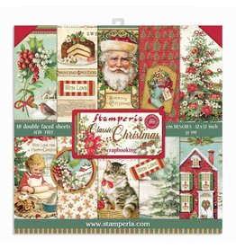 Stamperia Block 10 sheets 30.5x30.5 (12"x12") Double Face Classic Christmas