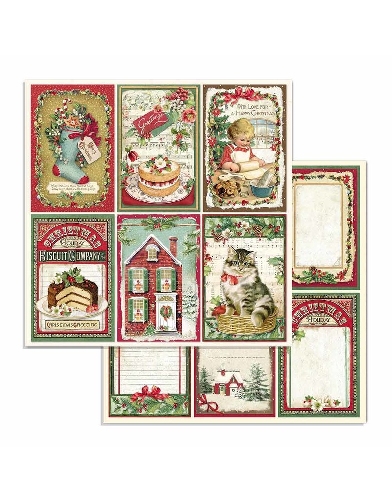Stamperia Block 10 sheets 30.5x30.5 (12"x12") Double Face Classic Christmas