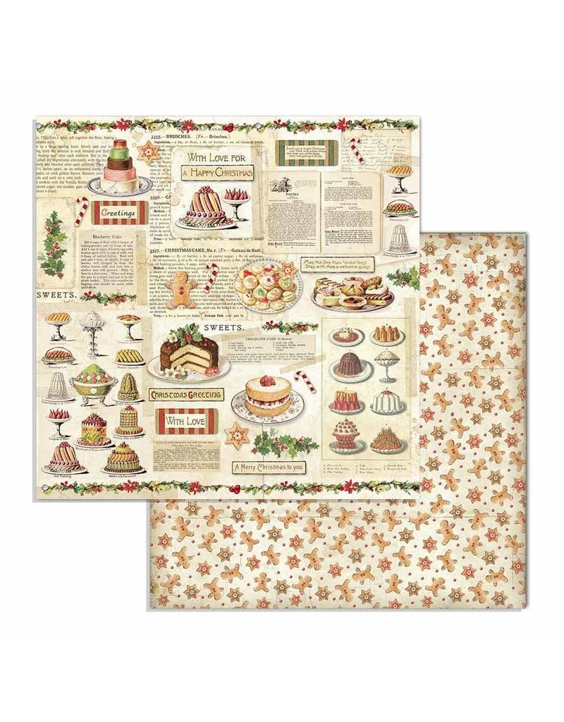 Stamperia Block 10 sheets 30.5x30.5 (12"x12") Double Face Classic Christmas