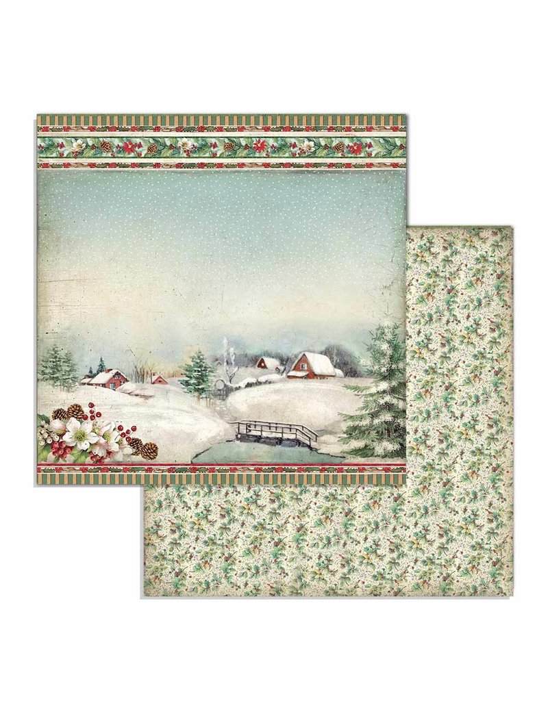 Stamperia Block 10 sheets 30.5x30.5 (12"x12") Double Face Classic Christmas