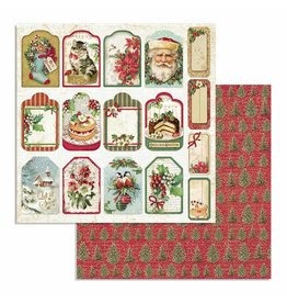 Stamperia Double Face Paper Classic Christmas tag