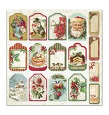 Stamperia Double Face Paper Classic Christmas tag