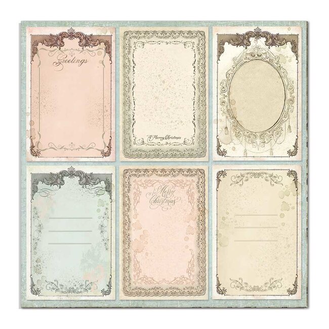 Stamperia Double Face Paper Pink Christmas cards