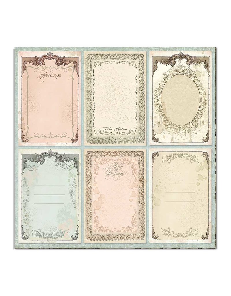 Stamperia Double Face Paper Pink Christmas cards