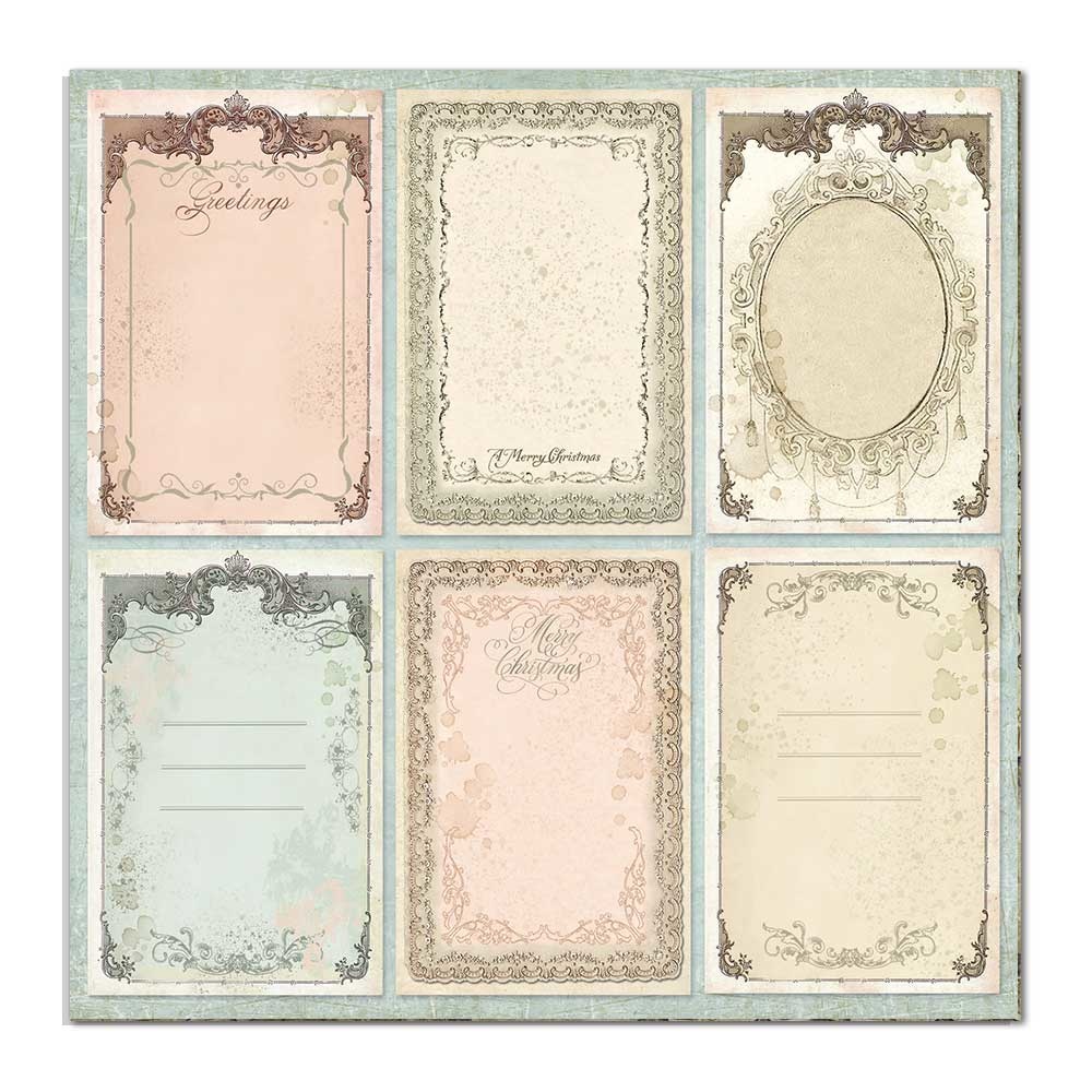 Stamperia Dubbelzijdig Papier Pink Christmas cards