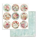 Stamperia Double Face Paper Pink Christmas rounds