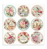 Stamperia Double Face Paper Pink Christmas rounds