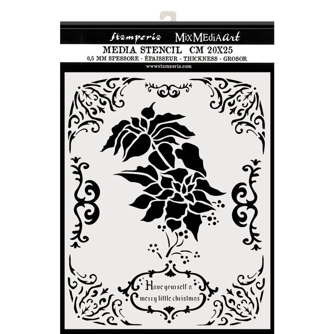 Stamperia Thick stencil cm. 20X25 Poinsettia