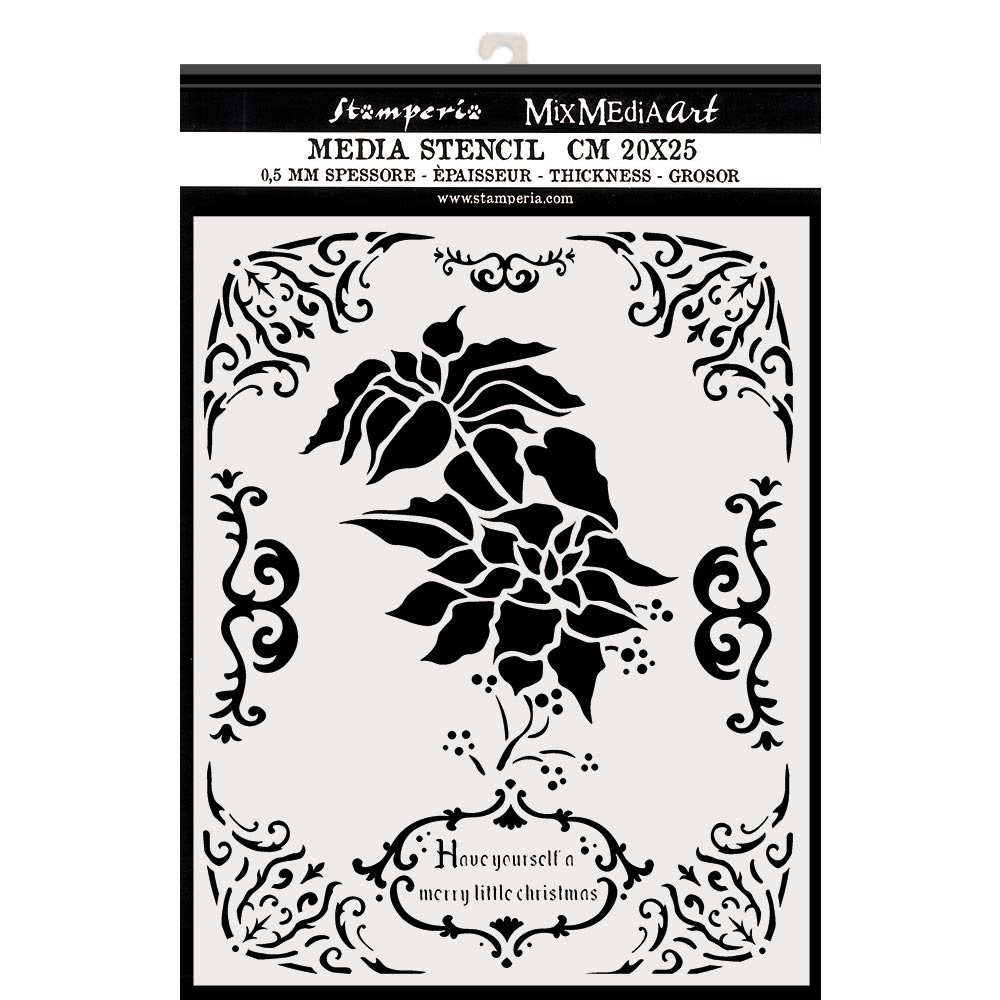 Stamperia Thick stencil cm. 20X25 Poinsettia