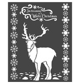 Stamperia Thick stencil cm. 20X25 White Christmas deer