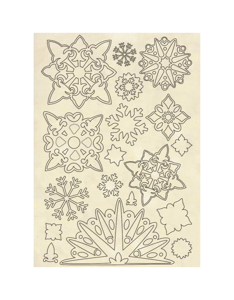 Stamperia Wooden shape A5 - Snowflakes