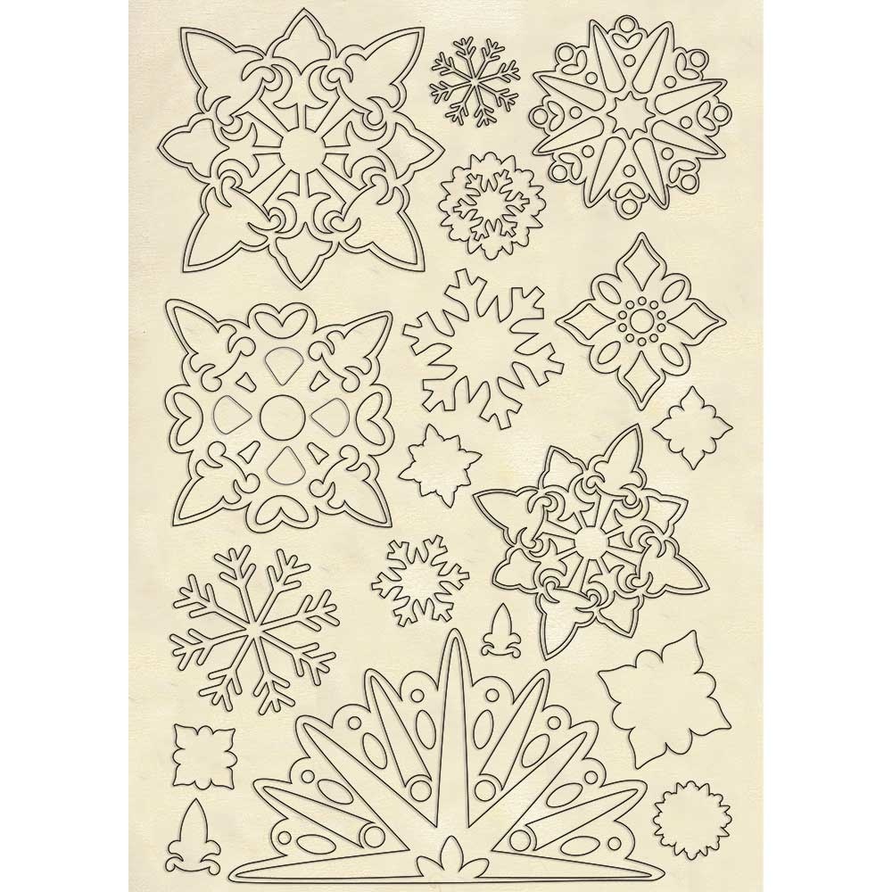 Stamperia Wooden shape A5 - Snowflakes