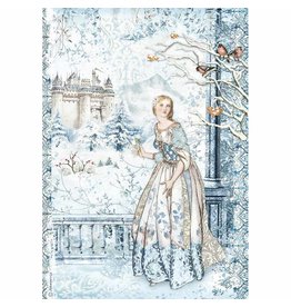 Stamperia A4 Rice paper packed Fairy in the snow