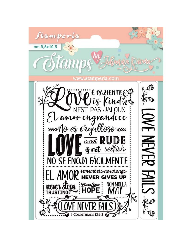 Stamperia Acrylic stamp cm. 9,5x10,5 Love never fails