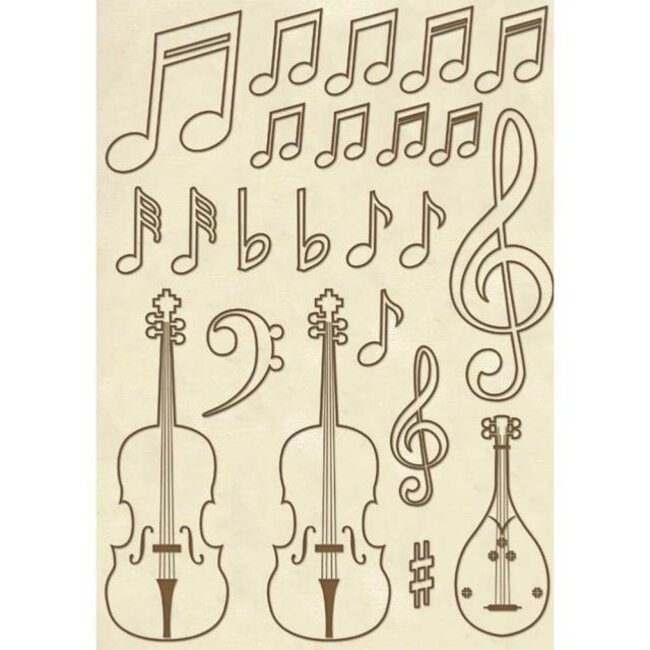 Stamperia Wooden frames A5 size - Violins