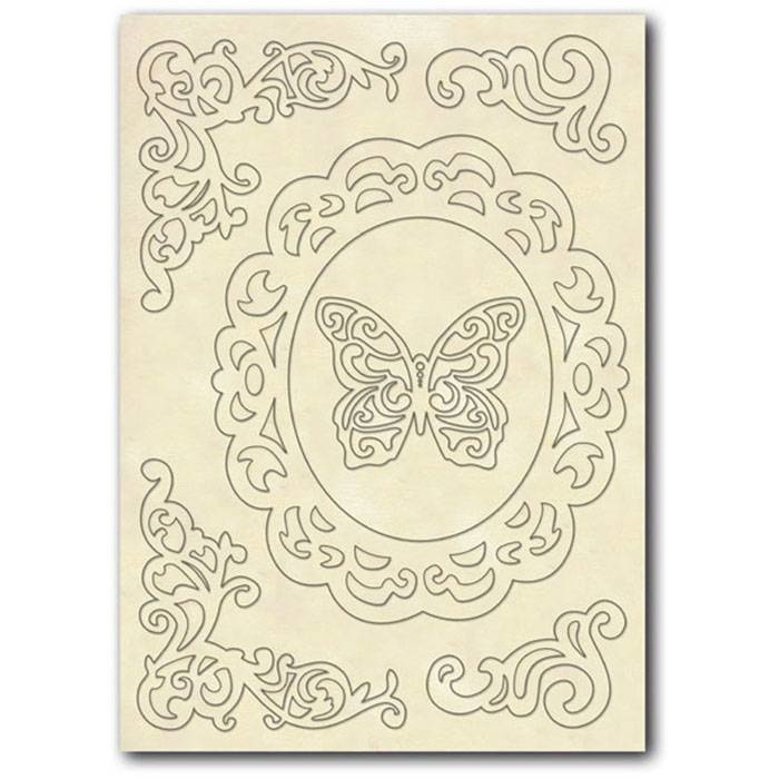 Stamperia Wooden frames A5 size - Frame, Corners and Butterfly
