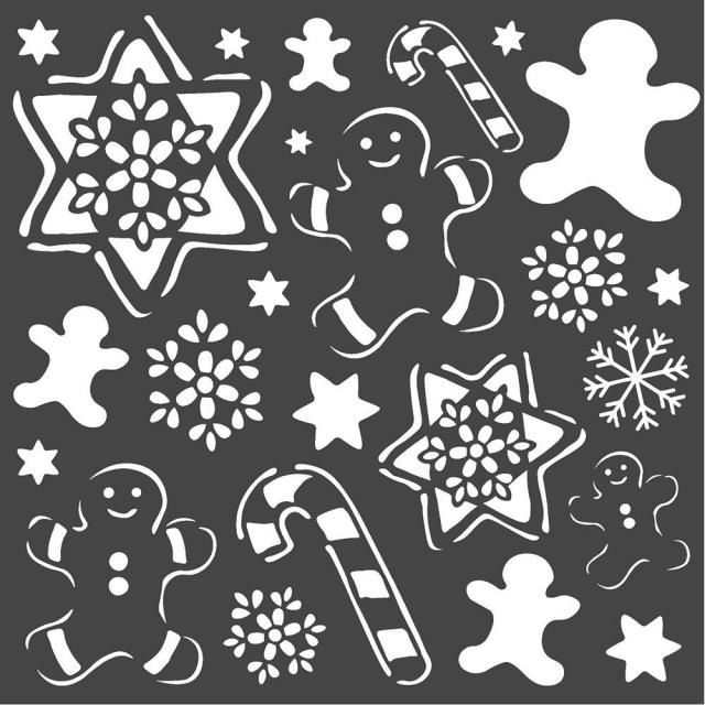 Stamperia Thick stencil cm 18x18 Gingerbread