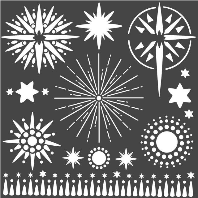 Stamperia Thick stencil cm 18x18 Stars