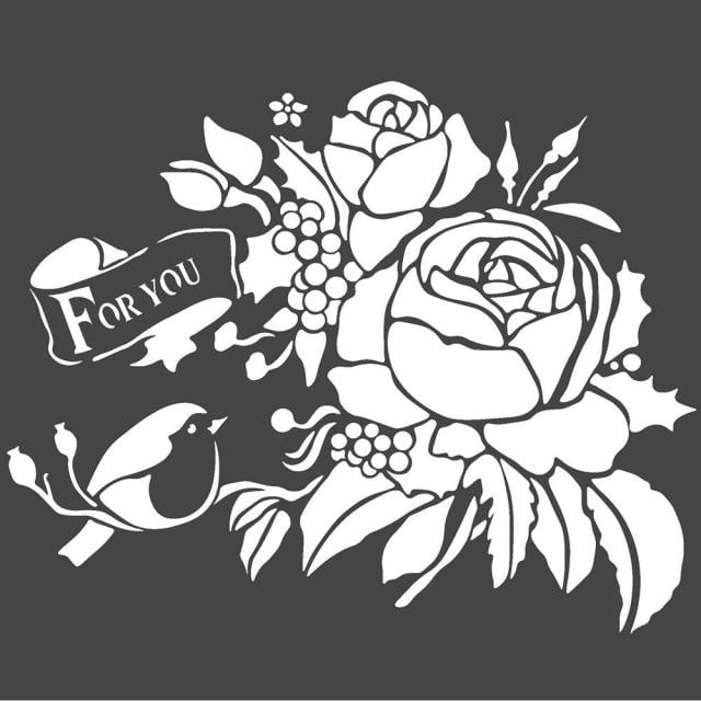 Stamperia Thick stencil cm 18x18 For You