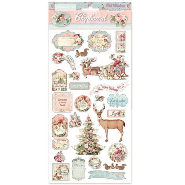 Stamperia Chipboard cm.15x30 Pink Christmas