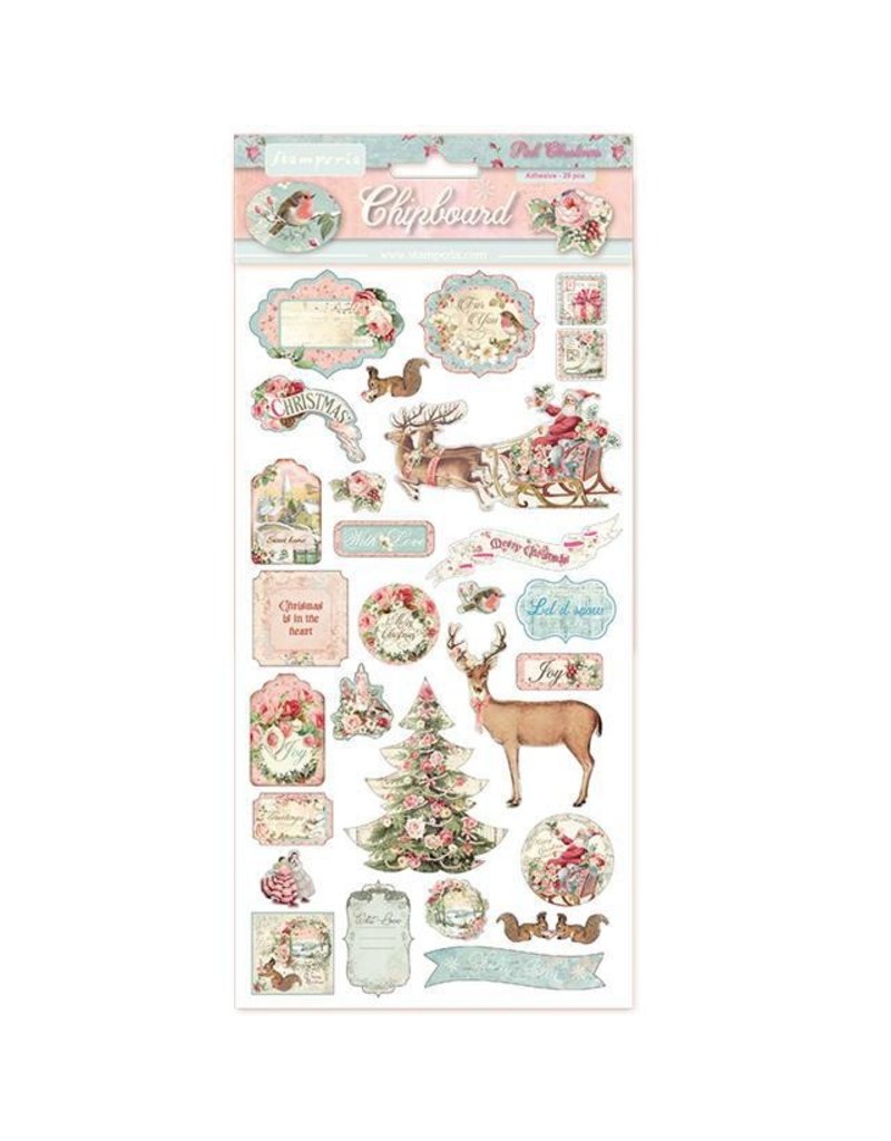 Stamperia Chipboard cm.15x30 Pink Christmas