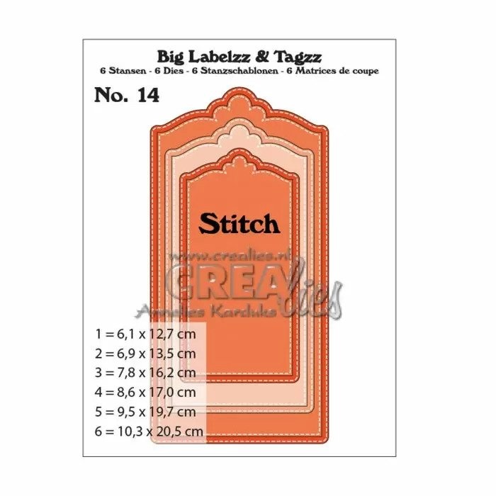 Crealies Crealies Big Labels & Tags no,14