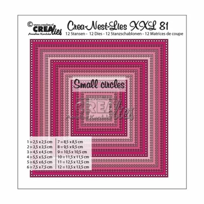 Crealies Crea-Nest-Lies XXL snijmal no,81 vierkant met kleine gaatjes