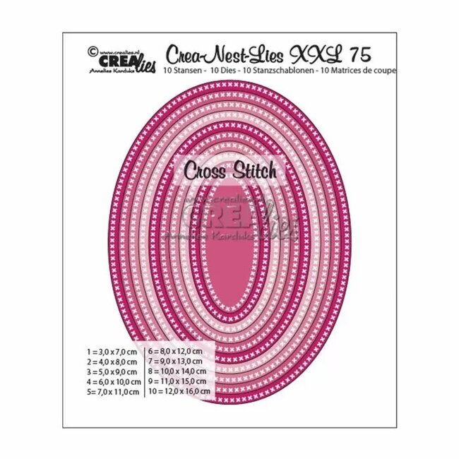 Crealies Crea-Nest-Lies XXL snijmal no,75 ovaal