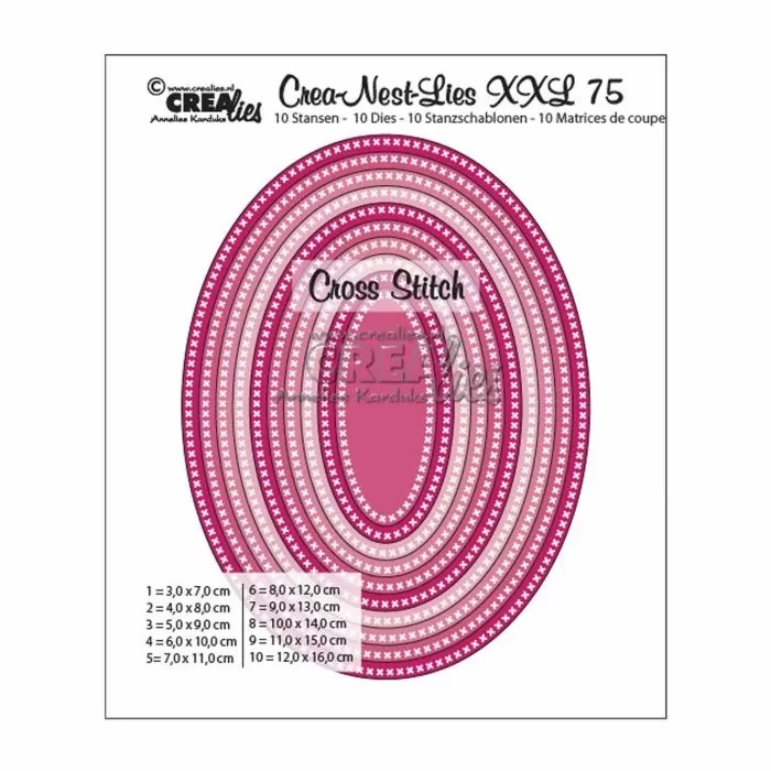 Crealies Crea-Nest-Lies XXL snijmal no,75 ovaal