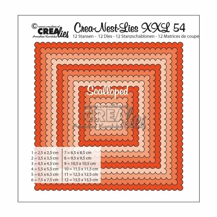 Crealies Crea-Nest-Lies XXL snijmal no,54 vierkanten