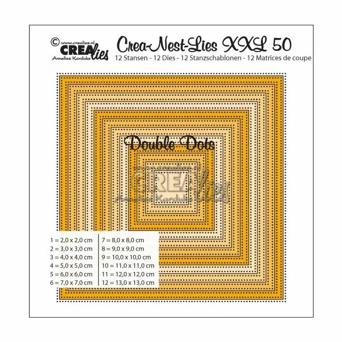 Crealies Crea-Nest-Lies XXL snijmal no,50 vierkanten