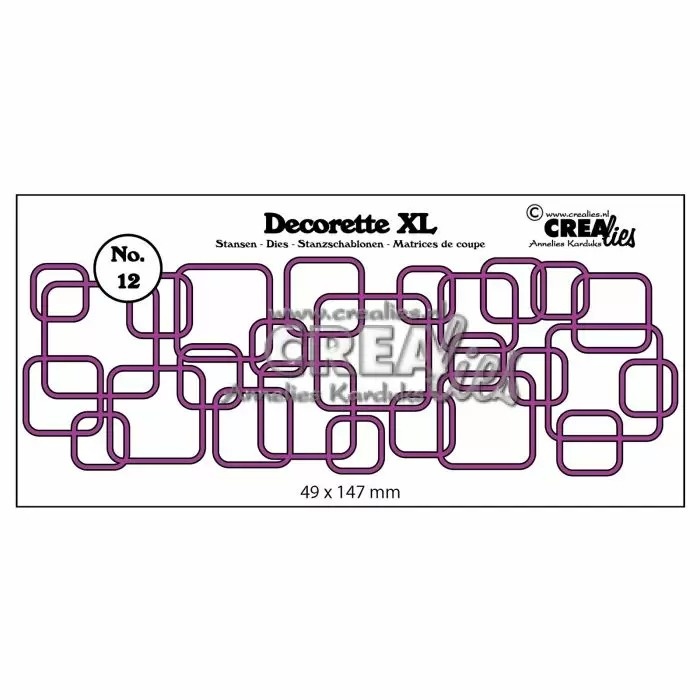Crealies Crealies Decorette XL snijmal no,12 grijpende vierkanten