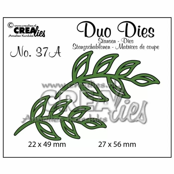 Crealies Crealies Duo Dies no,37A blaadjes 5 spiegelbeeldig