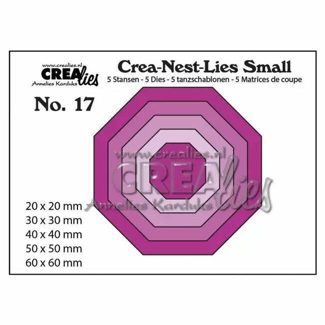 Crealies Crea-Nest-Lies Small snijmallen no,17 5x achthoek